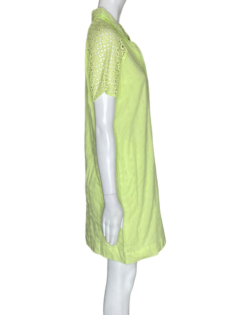 Vestido J.crew de Algodón Troquelado Manga corta Verde - Talla 4