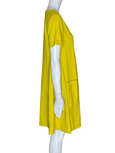 Vestido Cos de Algodón Midi Bolsillo Amarillo - Talla S
