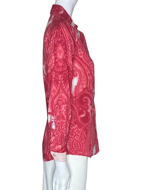 Blusa Etro de Algodón Estampado Manga larga Rojo - Talla 40