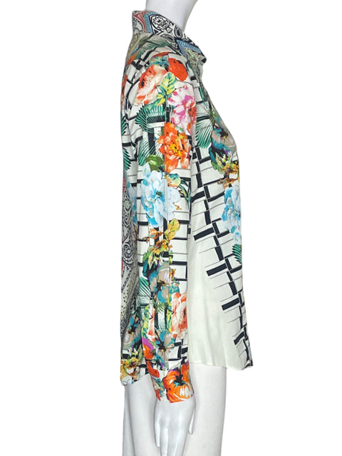 Camisa Etro de Algodón Estampado Manga larga Blanco - Talla 42