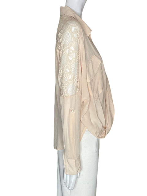 Blusa Funktional Cruzado Manga larga Beige - Talla XS