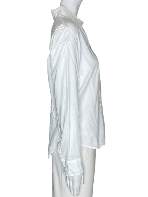 Camisa Carolina Herrera de Algodón Liso Manga larga Blanco - Talla S