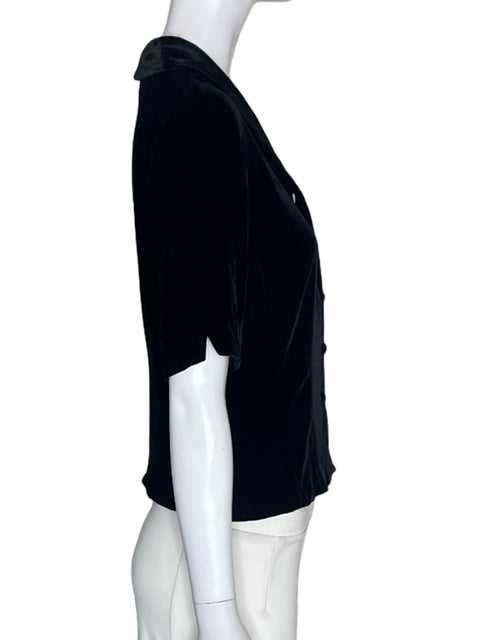 Camisa Ann Taylor Terciopelo Manga corta Negro - Talla S