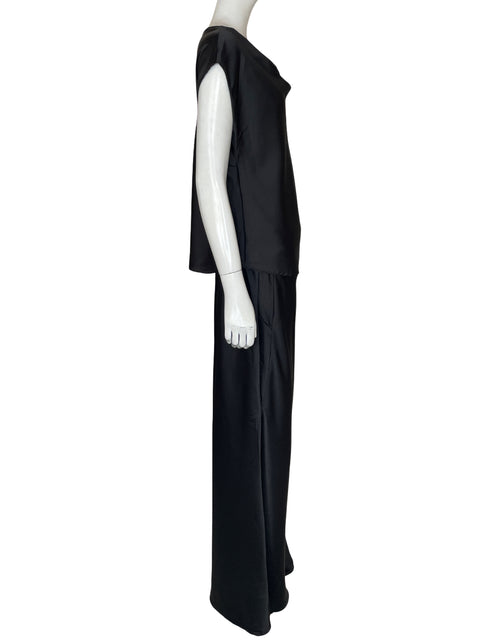 Conjunto Renee C Wide-leg Satinado Negro - Talla M