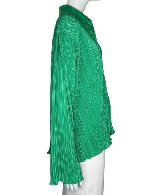 Blusa Peppermoya Plisado Satinado Verde - Talla 4