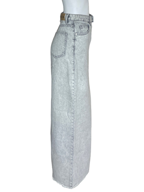 Falda Na-kd Maxi Ajustado Gris - Talla S
