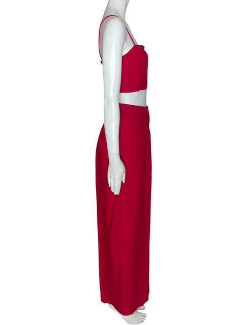 Conjunto Oysho de Lino Pantalón/blusa Tira Palazo Rojo - Talla S