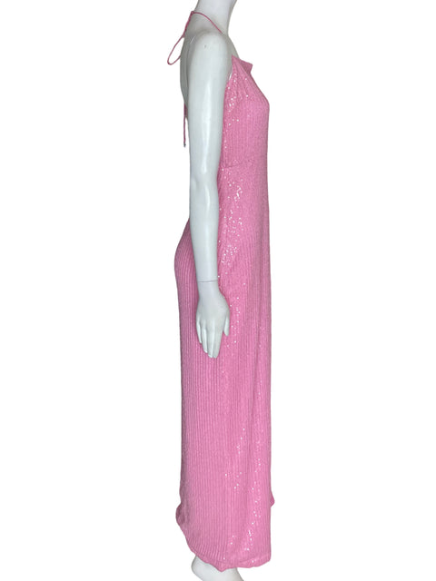 Vestido Rotate Maxi Brillo Rosado - Talla S