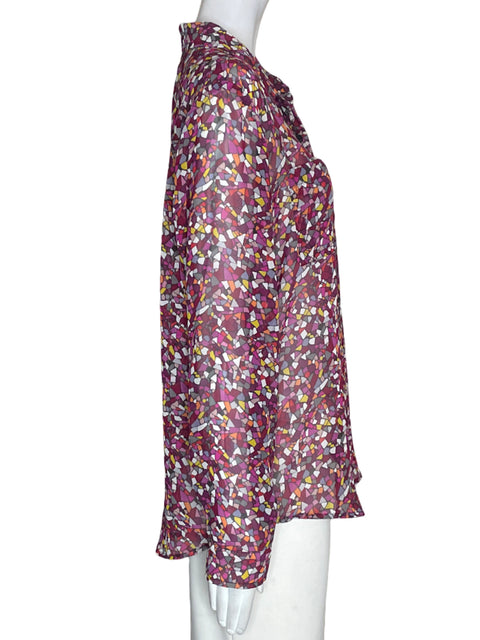 Blusa Liz Claiborne Manga larga Botones Morado - Talla L