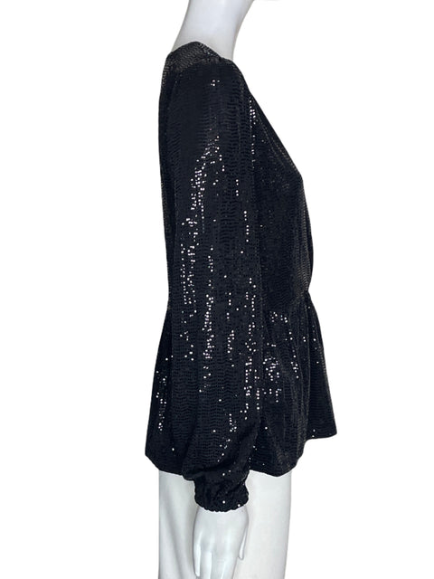 Blusa Michael Kors Brillo Cuello v Negro - Talla XS