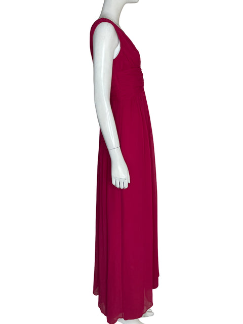 Vestido De Fiesta Tintoretto Pedrería Drapeado Rojo - Talla 38