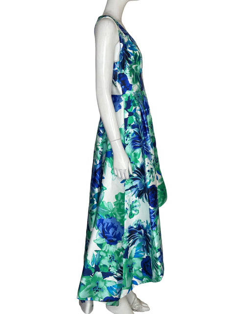Vestido De Fiesta Calvin Klein Estampado Flecos Verde - Talla M