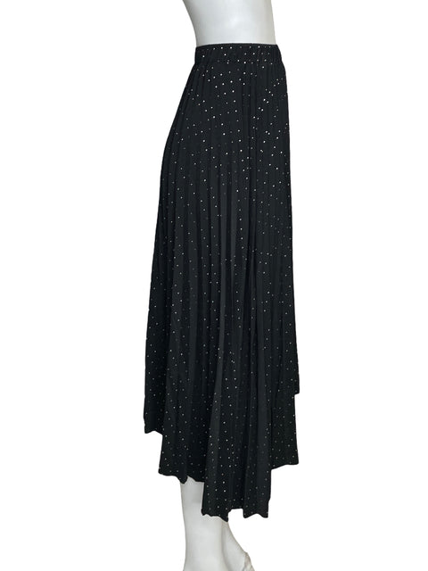 Falda Jly Plisado Brillo Negro - Talla S