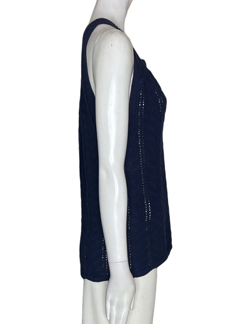 Blusa Loft de Algodón Sin mangas Puntos Azul - Talla M