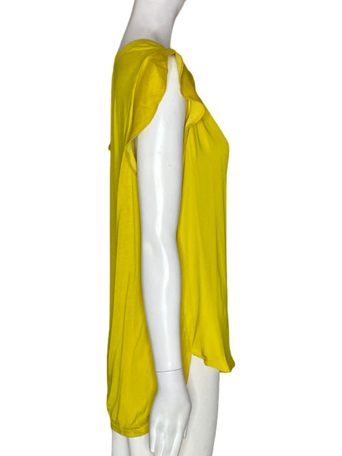 Blusa Loft Liso Cuello v Amarillo - Talla M