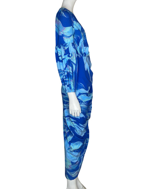Vestido Vtch Cuello v Mangas abullonadas Azul - Talla XS