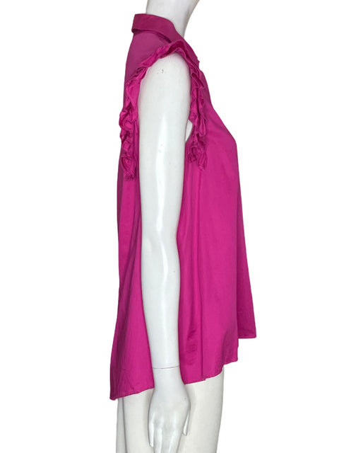 Blusa Zara de Algodón Ruchas Liso Rosado - Talla S