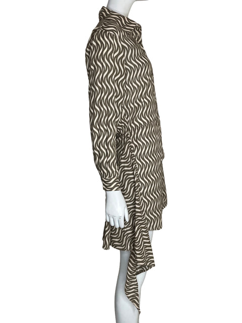 Vestido Zara Midi Asimétrico Marrón - Talla XS