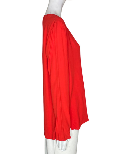 Blusa Zara Cuello redondo Manga larga Liso Naranja - Talla M