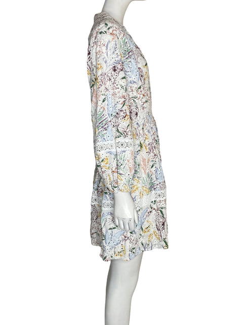Vestido Maje de Algodón Troquelado Midi Blanco - Talla 38