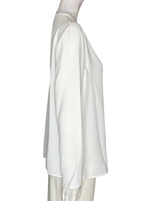 Blusa Mng Liso Manga larga Blanco - Talla M
