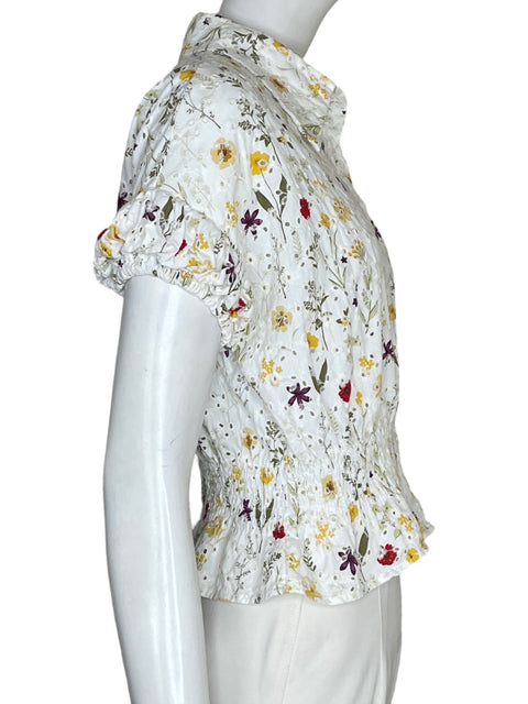 Blusa Jj's Fairyland Troquelado floral Blanco - Talla M
