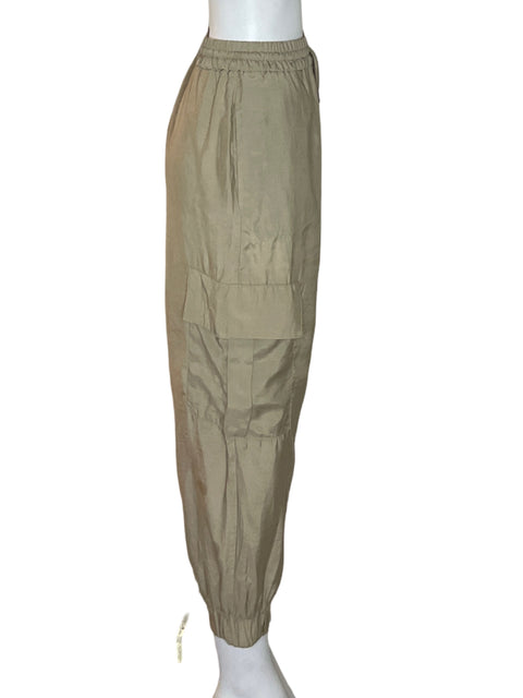 Pantalón Zara Elastico Bolsillo Beige - Talla XL