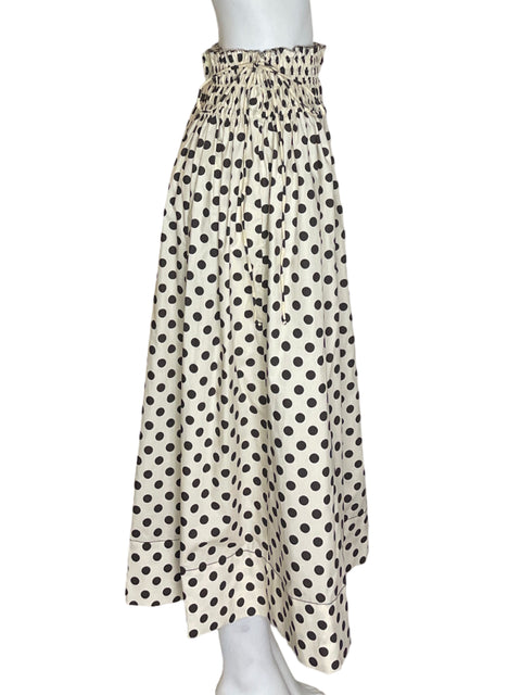 Falda Zara Lunares Maxi Blanco - Talla M
