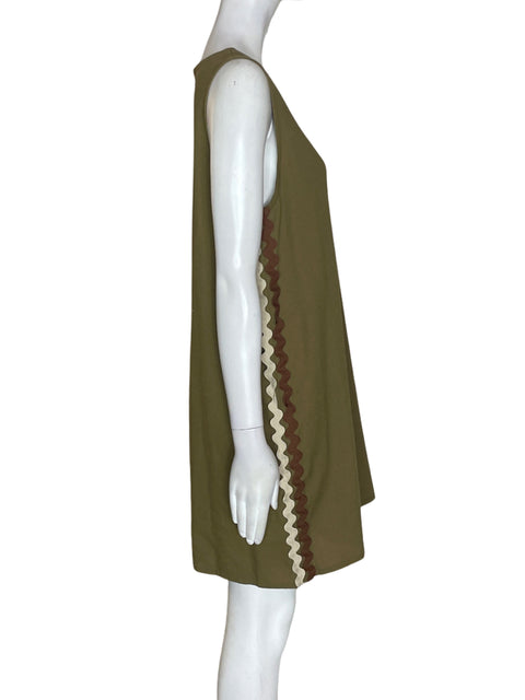 Vestido New In Liso Apliques Verde - Talla L