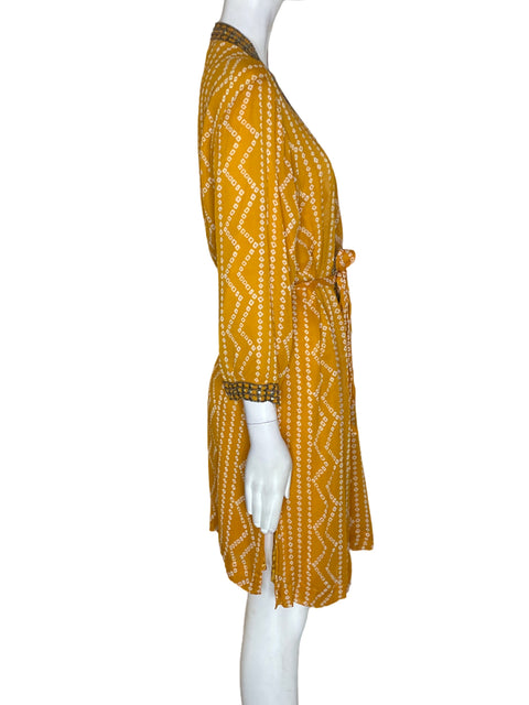 Vestido Rapsodia Estampado Manga larga Amarillo - Talla M