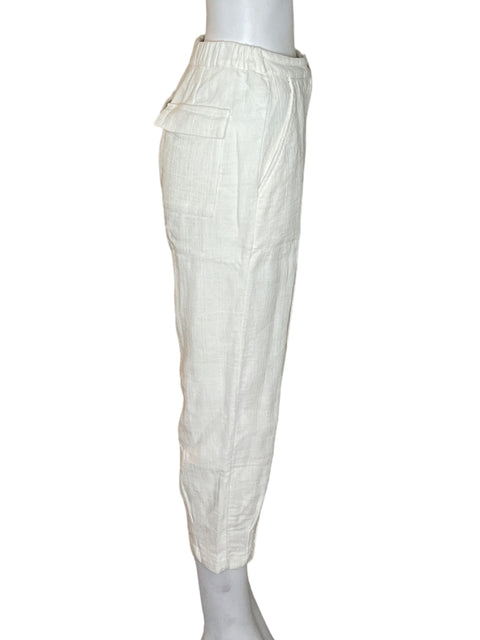 Pantalón Zara Recto Bolsillo Blanco - Talla XS