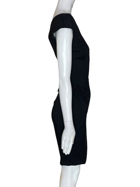 Vestido Armani Exchange de Algodón Ajustado Ruchas Negro - Talla 0