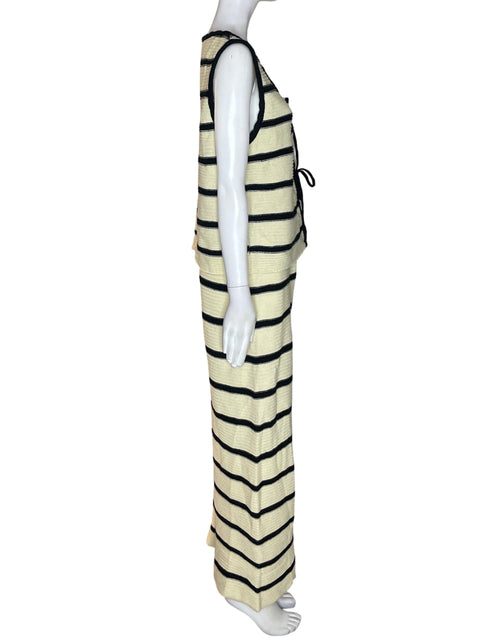Conjunto Tesoro Tps Rayas Blusa/pantalon Beige - Talla M