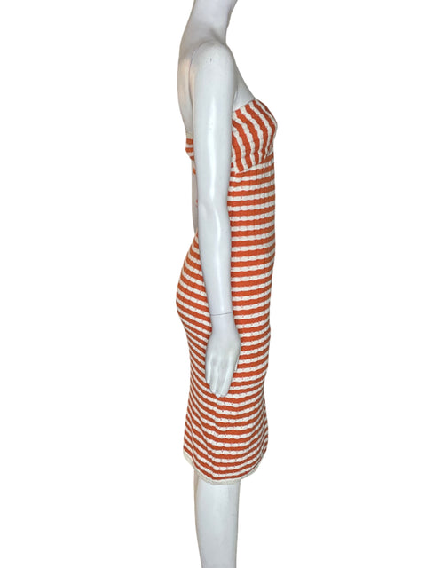 Vestido Wikipedia & Wind Strapless Rayas Naranja - Talla S