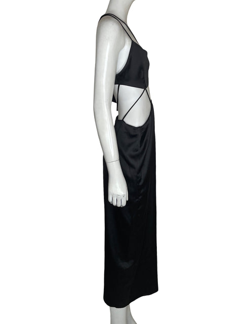Vestido Zara Asimétrico Satinado Negro - Talla M