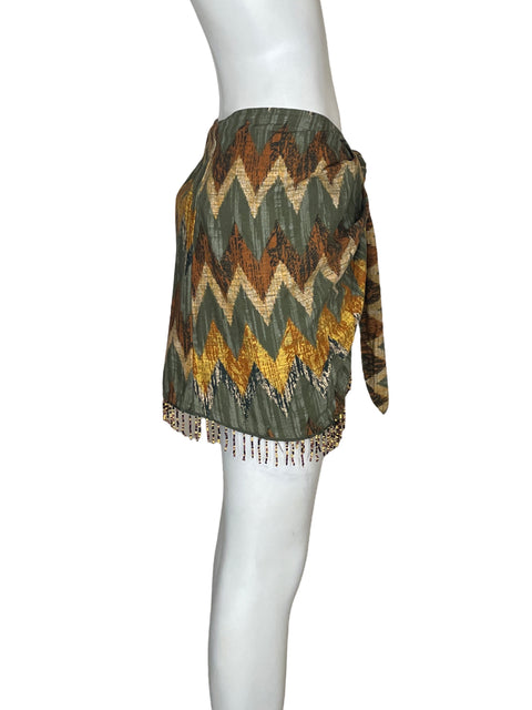 Falda Zara Mini Estampado Verde - Talla S