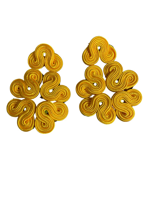 Arete Tesoro Tps Artesanal Cordon Amarillo - Talla U
