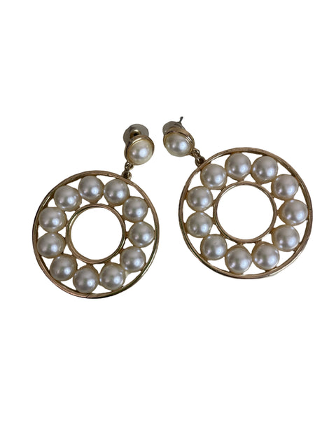 Arete Tesoro Tps Cabuchones Perlas Blanco - Talla U