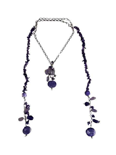 Collar Tesoro Tps Corbatero Piedras Azul - Talla U