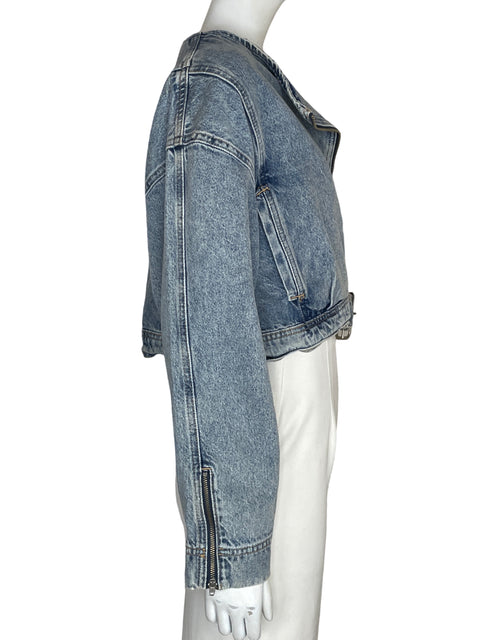 Chaqueta Jean Zara Cropped Azul - Talla XS
