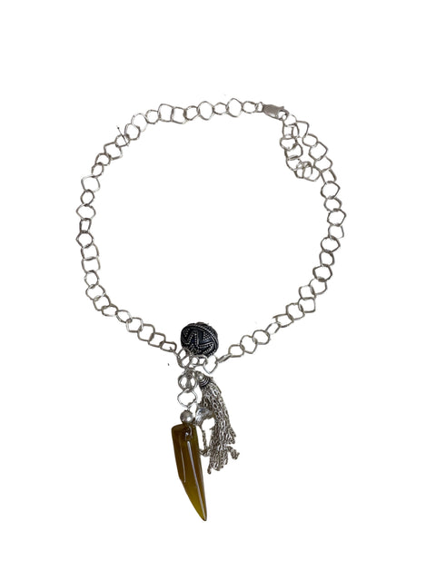 Collar Tesoro Tps Cadena Colmillo Plateado - Talla U