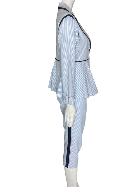 Conjunto Argemiro Sierra Rayas Pantalón/blazer Azul - Talla M