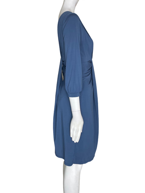 Vestido Bcbg Liso Cuello v Azul - Talla S