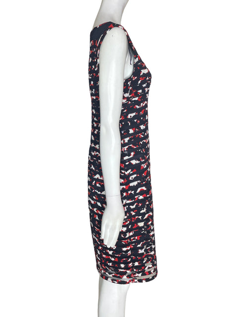Vestido Adrianna Papell de Viscosa Estampado Ajustado Negro - Talla S
