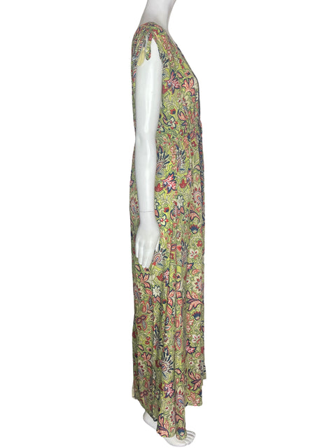 Vestido Lalit Store Estampado Cuello v Verde - Talla S