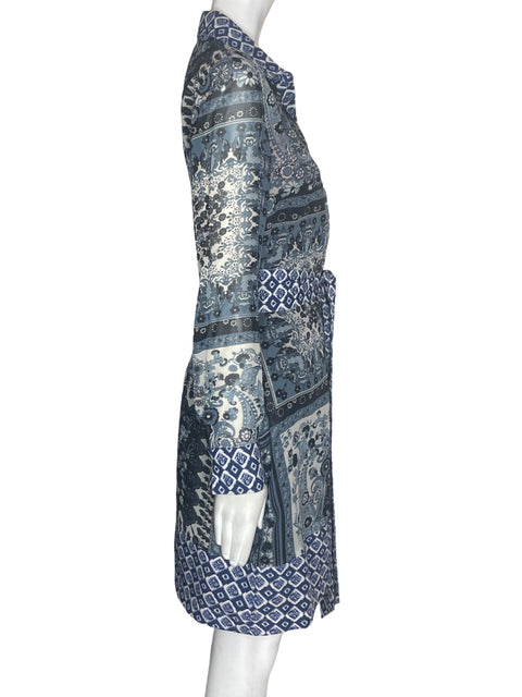 Vestido Altamitrichi Estampado Manga larga Azul - Talla 38