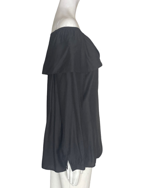 Blusa Amée Out shoulder Ruchas Negro - Talla M