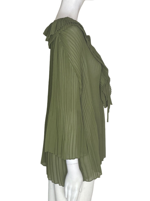 Blusa Adele Ruchas Suelto Verde - Talla L
