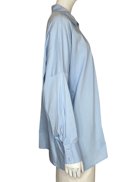 Camisa Dixie de Algodón Oversize Azul - Talla S