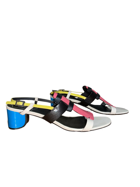 Sandalia Roger Vivier Color Block Tacón alto Rosado - Talla 36